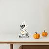 Cute Ghost Wooden Table Sign, Rustic Halloween Tiered Tray Centerpiece, Small White Ghost Sign for Party, Home, Shelf Decor