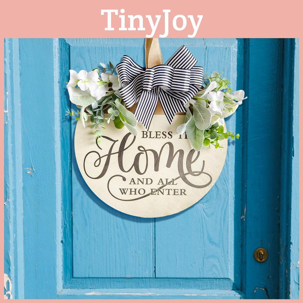 Sign Farm Welcome Outdoor Yard Decor With Artificial Flowers And Butterfly Bow