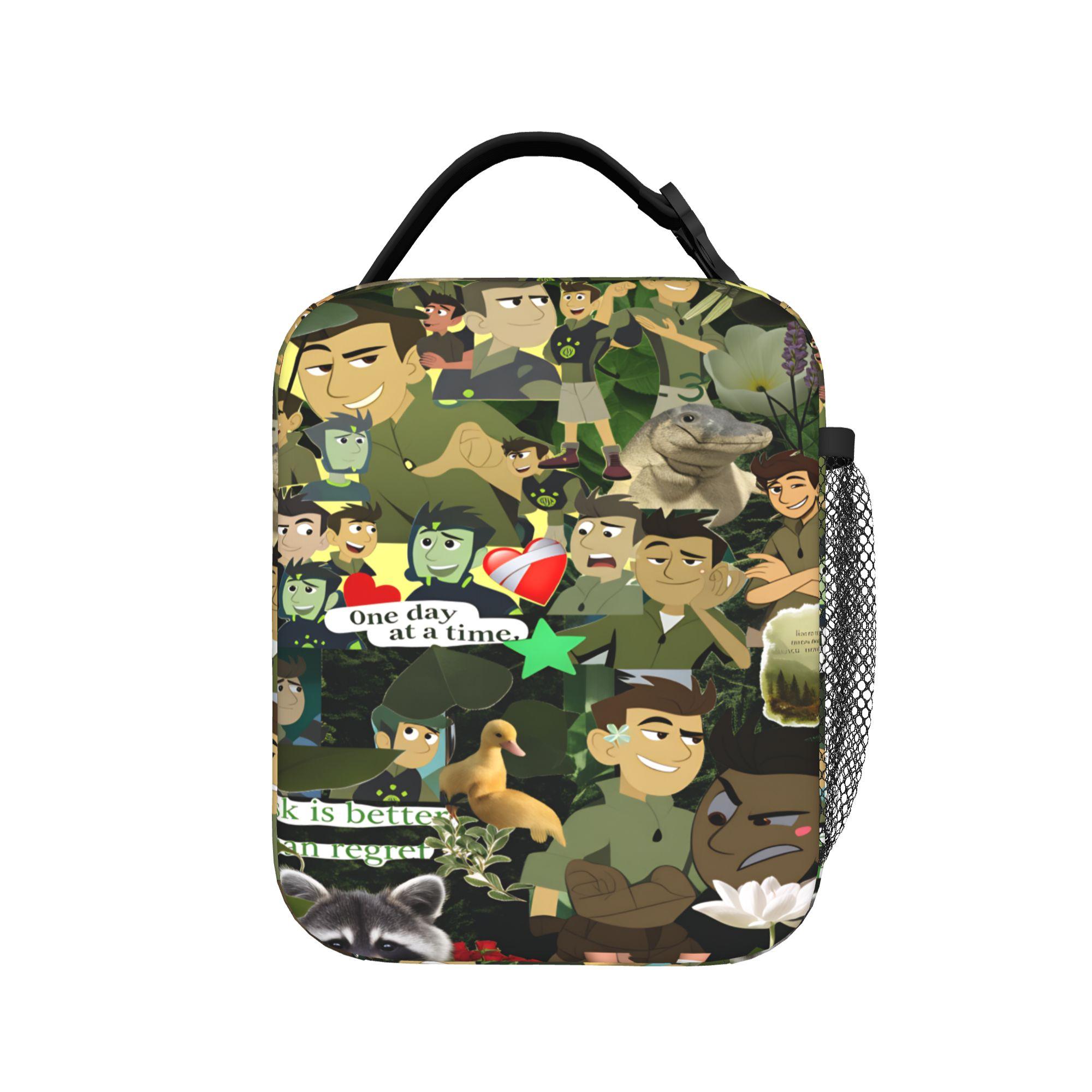 Sac à lunch Wilds Kratts Boîte à lunch rétro Sac fourre-tout pratique pour pique-nique Sacs alimentaires pour hommes Impression Oxford Sac isotherme as picture