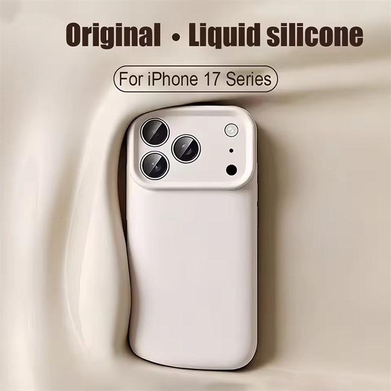 Hochwertige Flüssigsilikon-Schutzhülle für iPhone 17 Air 16 15 14 13 12 11 Pro Max Plus 16E 17 Pro Max Kameraschutz Matt Weiche Abdeckung