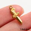 6pcs Tools Pendant Sword Gun Axe Real Gold Plated Stainless Steel Charms For Jewelry Making Necklace Keychain Handmade Material