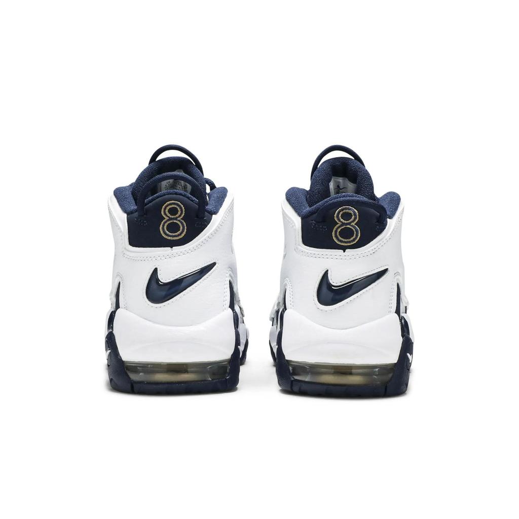 Nike Air More Uptempo Grade School 'Olympic' 2016 (Unisex) White / Mid Navy-Metallic Gold Kids' Basketball Shoes 415082 104