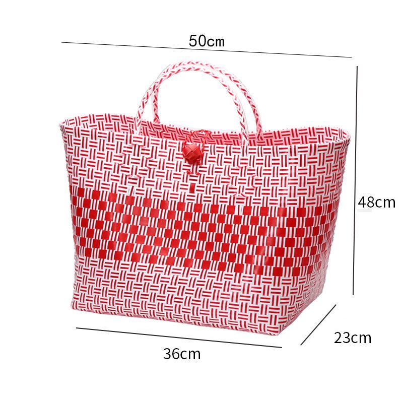 Vietnamese Large Imitation Rattan Handled Storage and Grocery Basket
