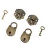 Zinc Alloy Hasp Latch with Screws Vintage Bear Padlock Decorative Lock Set for Wood Case Jewelry Box Crafts Bronze
