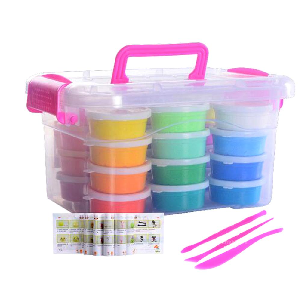 24 Colors Ultra-light Putty Soft Ploymer DIY Modeling Clay Colorful Play with 3 Tools Children