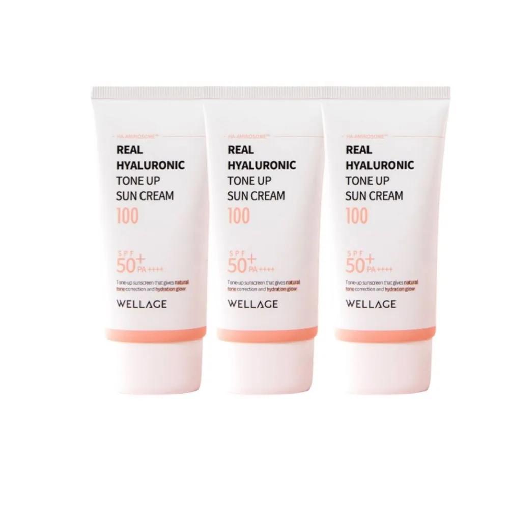 WELLAGE Hyaluronic Tone-Up Radiance Sun Cream 50ml (3 pieces)