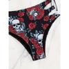 Bikini de Dos Piezas para Mujer sin Mangas, Crop Top y Braguita de Talle Alto con Corte