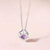 Hollow Out Cube Crystal Pendant Necklace For Women Kpop Colorful Zirconia Rose Gold Choker Chain On The Neck Jewelry N425