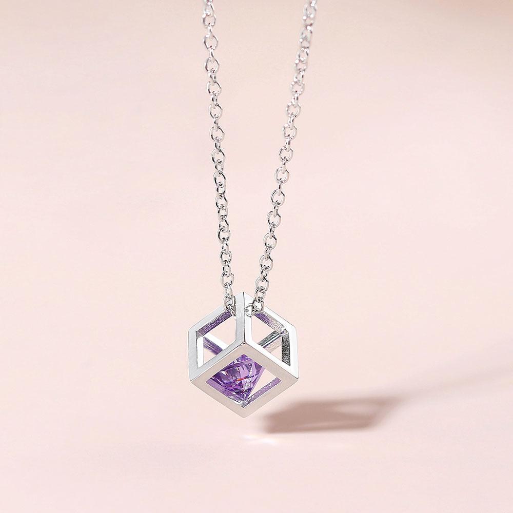 

ZHOUYANG Charms Necklace For Women Aesthetic Cube Pink Zircon Rose Gold Color Choker Chain On Neck Jewelry Korean Pendants N279
