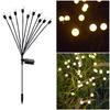 Solar Lawn Light Sensitive Intelligent Light Control Bright Waterproof for Yard Garden 10 Head Warm