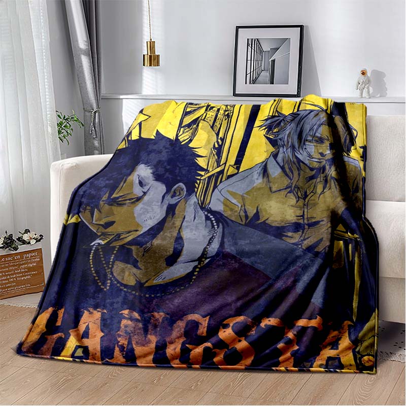 Gangsta Anime Nicolas Brown Print Soft Flannel Throw Blanket Lightweight Warm Sofa Couch Bed Home Decor Cover