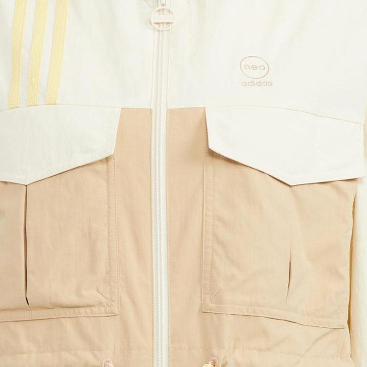 Adidas Neo Logo Print Drawstring Design Outdoor Multi-Pocket Sports Work Jacket Women Jacket Multicolor HM2021