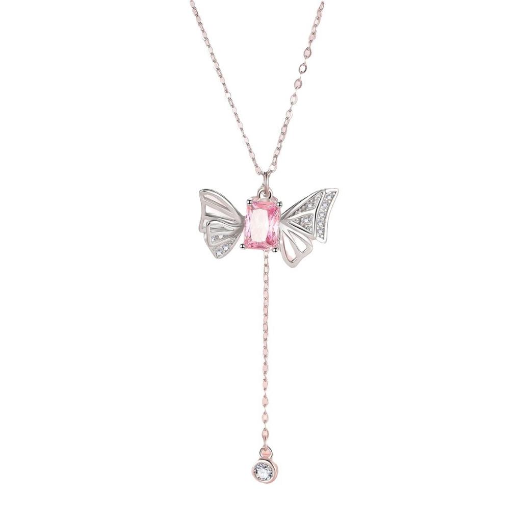 Daytime Covenant Butterfly Pull Necklace Women'S Lamp Luxury Niche Design Clavicle Chain Zircon Necklace Premium