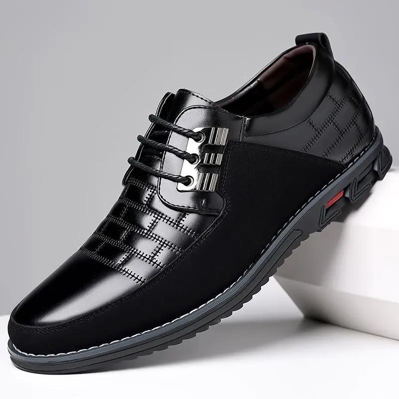 FashionBusiness Men Formal Shoes Lace Up Official Leather Casual Social Shoes Male Black Fashion Gentleman Style Shoes Big Size 49 50