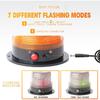BooYu 2-Pcs Battery Operated Amber Warning Beacon Light W/Magnetic Base, Portable Rechargeable Mini Roadside Roof Top Plow LED Strobe Emergency Flash