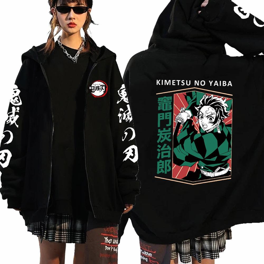 Pattern Top Zipper Hoodie Anime Devil Killer Printed Men's and Women's Harajuku Sportswear Jacket Coat