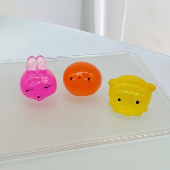 Mini Glitzer Tier Quetschspielzeug Wal Igel Delfin Krabbe Kaninchen Knetspielzeug Angstlinderung