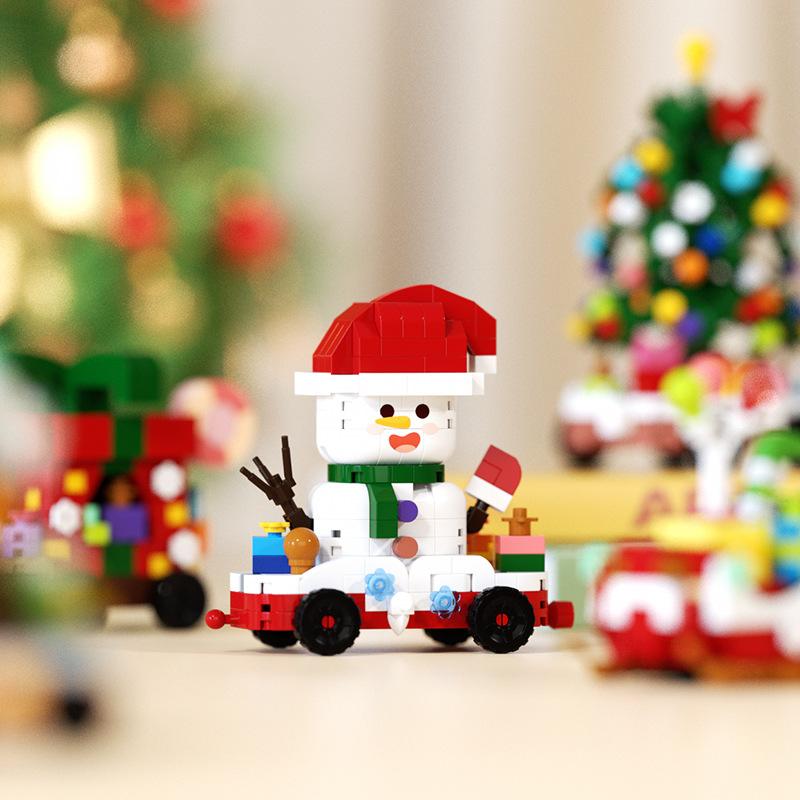 Christmas Train Micro Building Blocks Toys For Children Birthday Xmas Gifts Christmas Diamond Blocks Kids Toys Diy