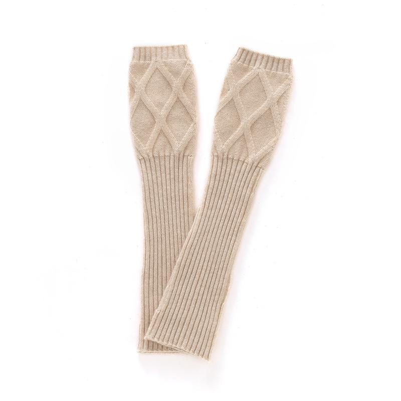 Женские вязаные кашемировые длинные митенки - Осенне-зимние шерстяные рукава с открытыми пальцами One Size