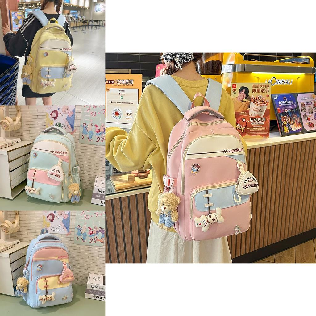 Nylon Casual Travel Backpack For Men And Women With Letter And Rabbit Print Design