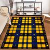Yellow and Blue Plaid Carpet with Starry Night Pattern Design Suitable for use as an anti-slip for living room bedroom sofas
