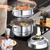 Food-Grade Thickened 3-Layer Stainless Steel Steamer Soup Pot