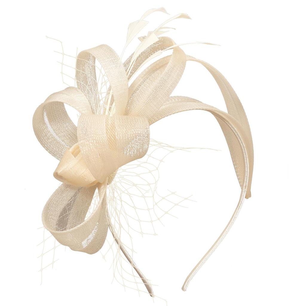 Elegante Chapéu Fascinator com Pena e Flor para Senhoras - Perfeito para Casamentos, Chás da Tarde e Eventos de Derby
