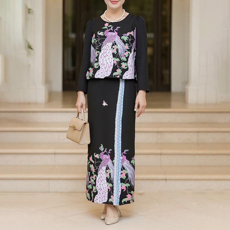 ZANZEA Women Long Sleeve Blouse and Long Skirts Casual Two Piece Suit Sets