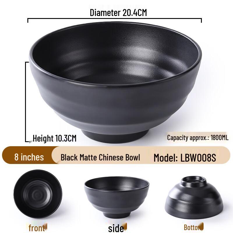 8-inch Melamine Noodle & Soup Bowls (5-pack)