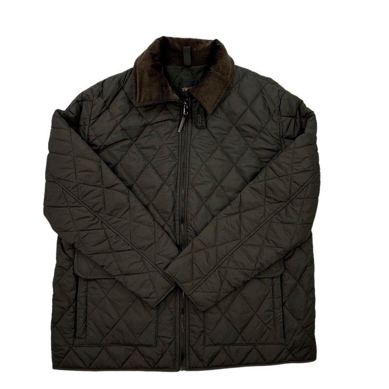 European and American Style Men's Autumn and Winter Thin Classic Quilted Jacket with Corduroy Lapel, American Casual Retro Cotton Jacket
