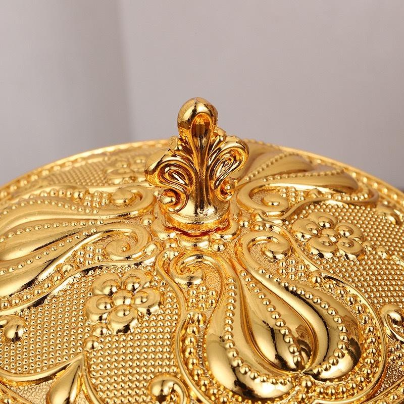 European Style Seasoning Jar,Golden Alloy With lid Spice Container Salt Butter Organizer,Coffee Beans Storage Jar,Kitchen Tools