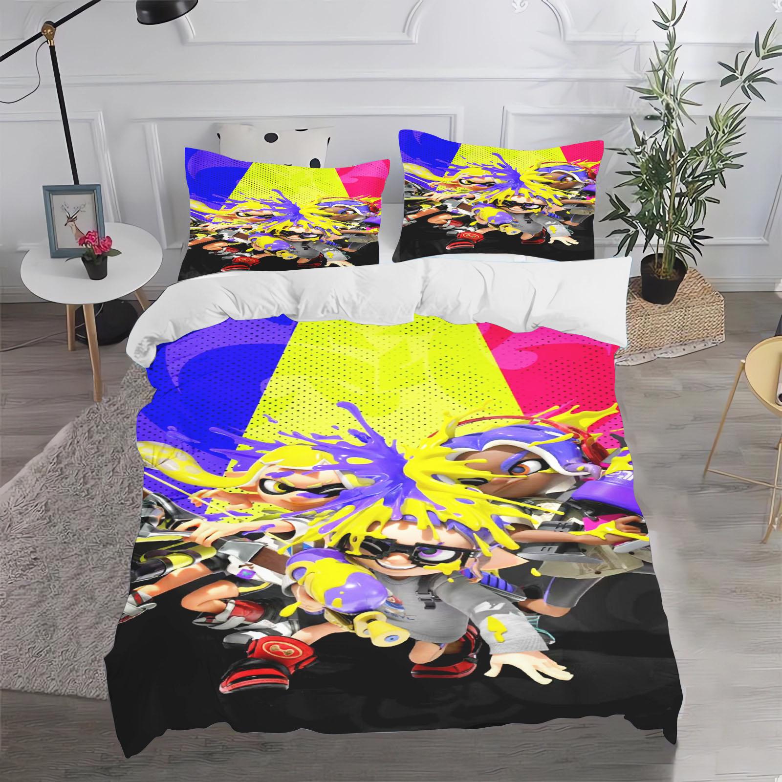 

Game, Splatoon, Anime 100% Polyester Bedding Set Duvet Cover Set Printed Cartoon Home Decor 135x200cm