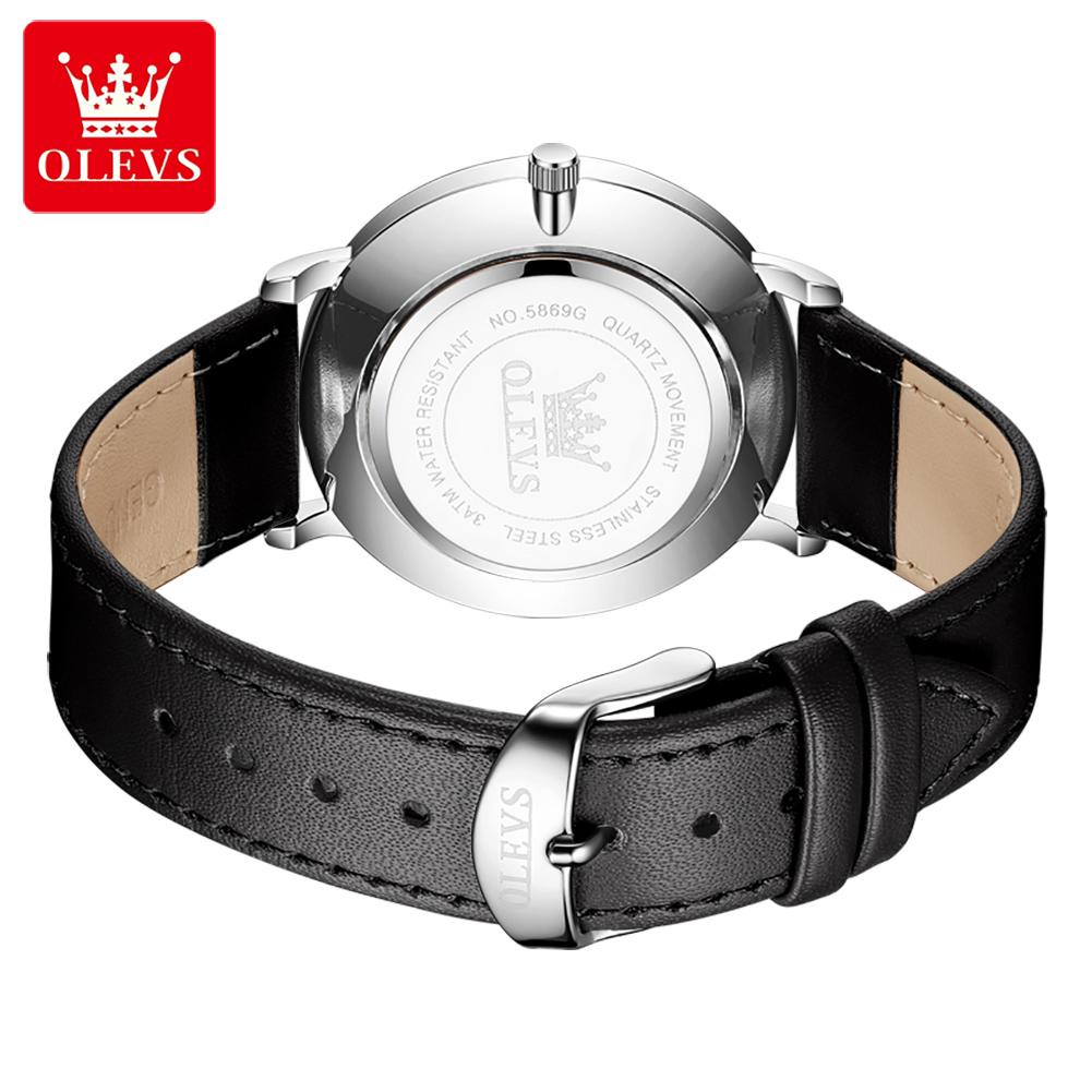 OLEVS Ultra Thin 6.5mm Top Original Quartz Watch for Men Minimalist Fashion Luxury Brand Waterproof Men's Watches 5869