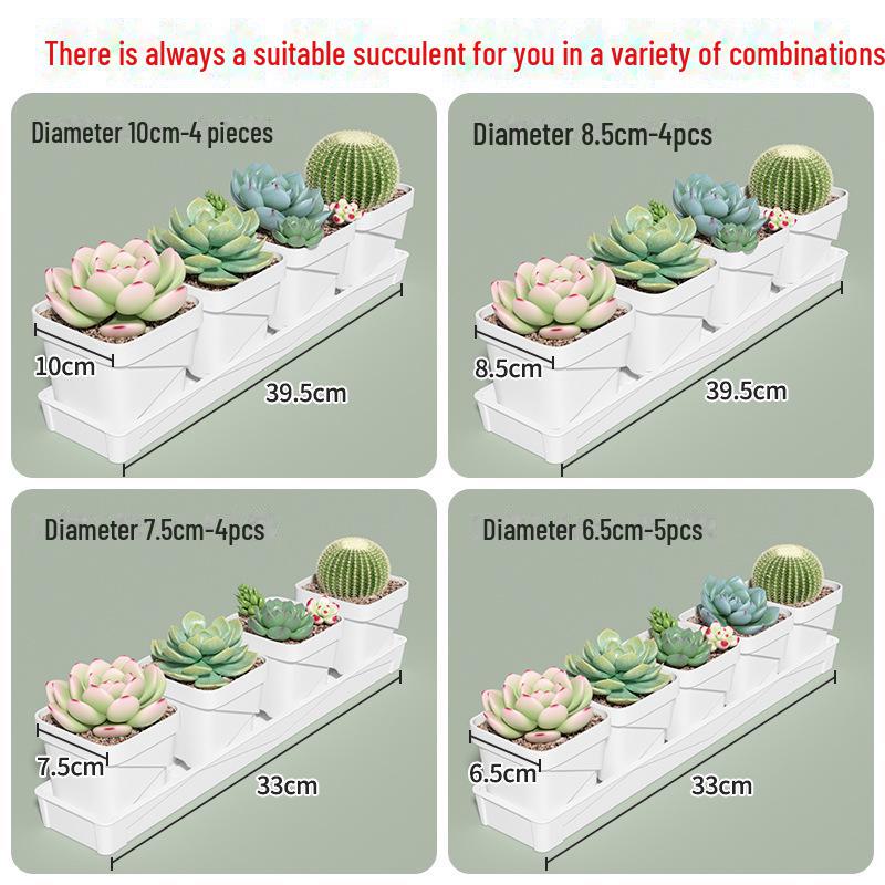 Exquisite Square Succulent Pots with Breathable Plastic Base for Office