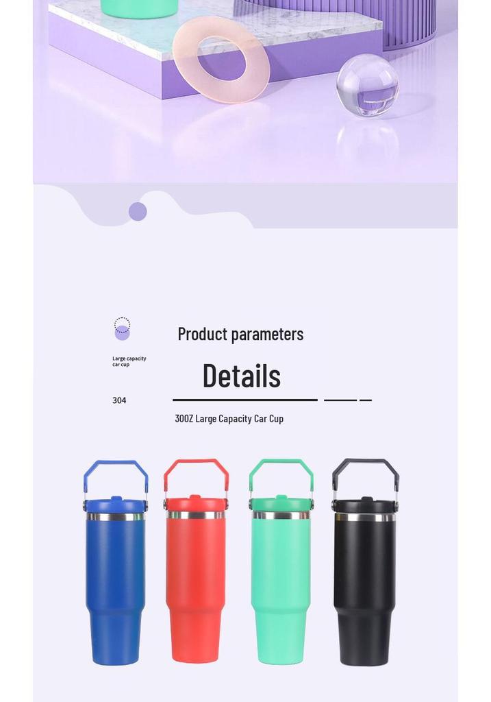 30oz 304 Stainless Steel Ice Buster Cup - Portable Double-Layer Vacuum Insulated Outdoor Tumbler with Handle