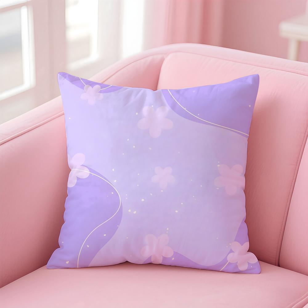 Mystical Elegant Purple themed artistic prints Cushion Cover Pillowcase Short Plush Invisible zipper Room Sofa Cushion Cover