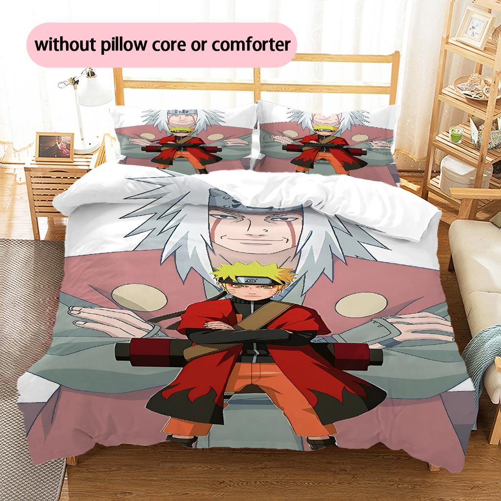 Cartoon-Muster Bettwäsche Steppbett-Set Bettbezug Kissenbezug Heimdekoration Geburtstagsgeschenk (1 Bettbezug + 2 Kissenbezüge, ohne Füllung)
