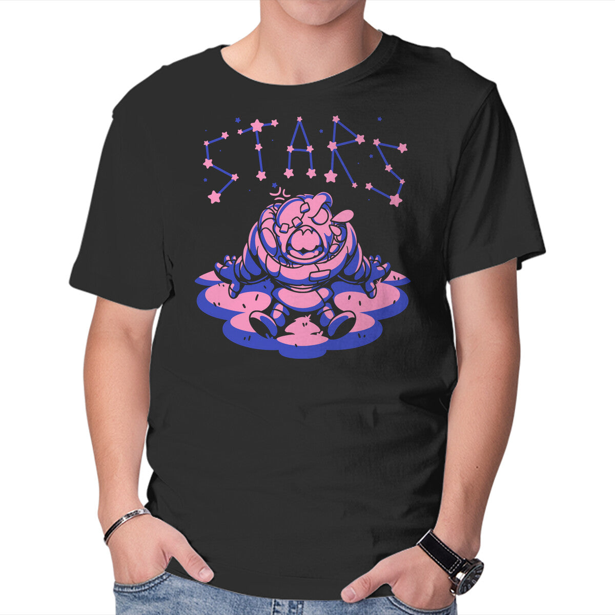 Unisex Crew Neck T-Shirt Stars Watcher Graphic Short Sleeve Casual Tee XL