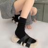 Women's White Wool Knitted Mid-Calf Socks - Slimming, Knee-High, Perfect with Leather Shoes
