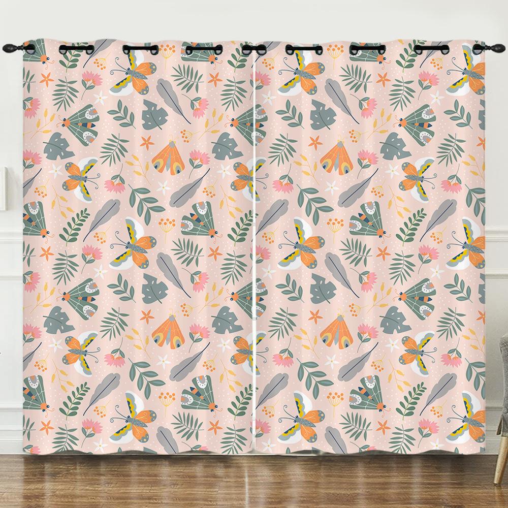 Curtain Cartoon Animal Bear Deer Love Kitten Digital Printing Blackout Curtain Punching