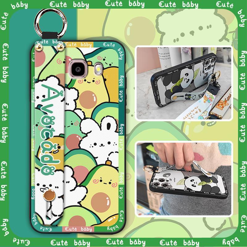 Anti-dust Wrist Strap Phone Case For Samsung Galaxy J510/J5 2016/J5108 Fashion Design Kickstand Silicone Cute Anti-knock