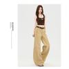 Autumn Winter Solid Color Loose Casual Wide Leg Jeans Women High Waist All-match Denim Straight Pants Trousers