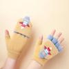 Convertible Gloves Winter Half Finger Mittens Stretchy Knit Fingerless Gloves with Soft Cover for Kids Teens Kawaii