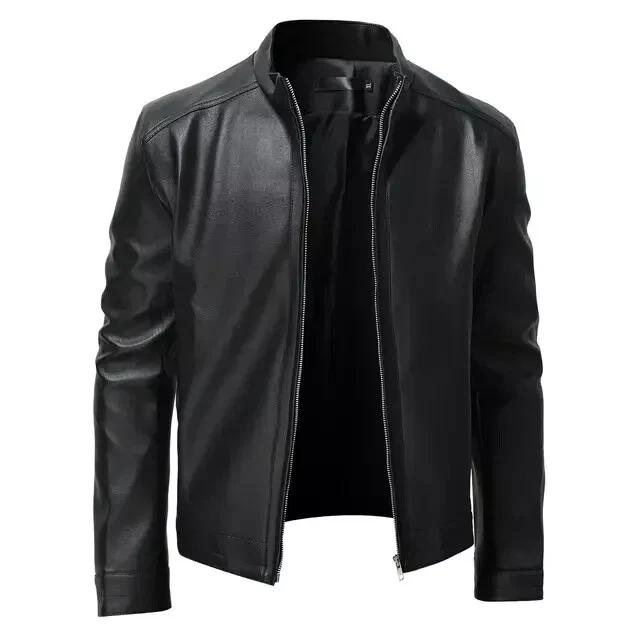 Fashionable Men's Black Jacket Handmade Genuine Lambskin Motorcycle Biker Leather Stylish