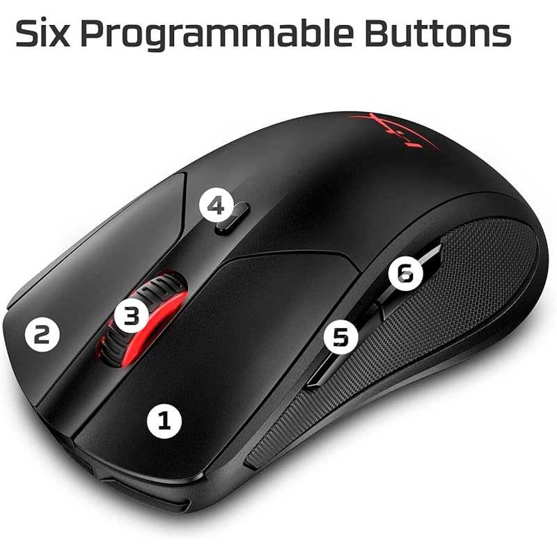 HyperX Pulsefire Dart RGB wireless gaming mouse Qi compatible For gamers 2 year warranty HX-MC006B (4P5Q4AA) [product]