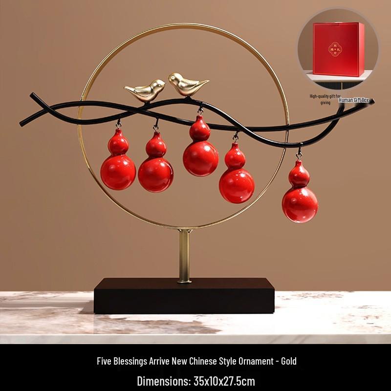 Luxury Ruyi Chinese Persimmon Ornament - Premium Living Room & Entryway Decoration, Perfect for Housewarming & Annual Gift Celebrations.