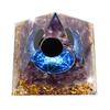 Orgonite Crystal Orgone Pyramid Tree of Life Energy Tower Nature Reiki Healing Chakra Crushed Stone Jewelry Object (Blue X Hexagon)