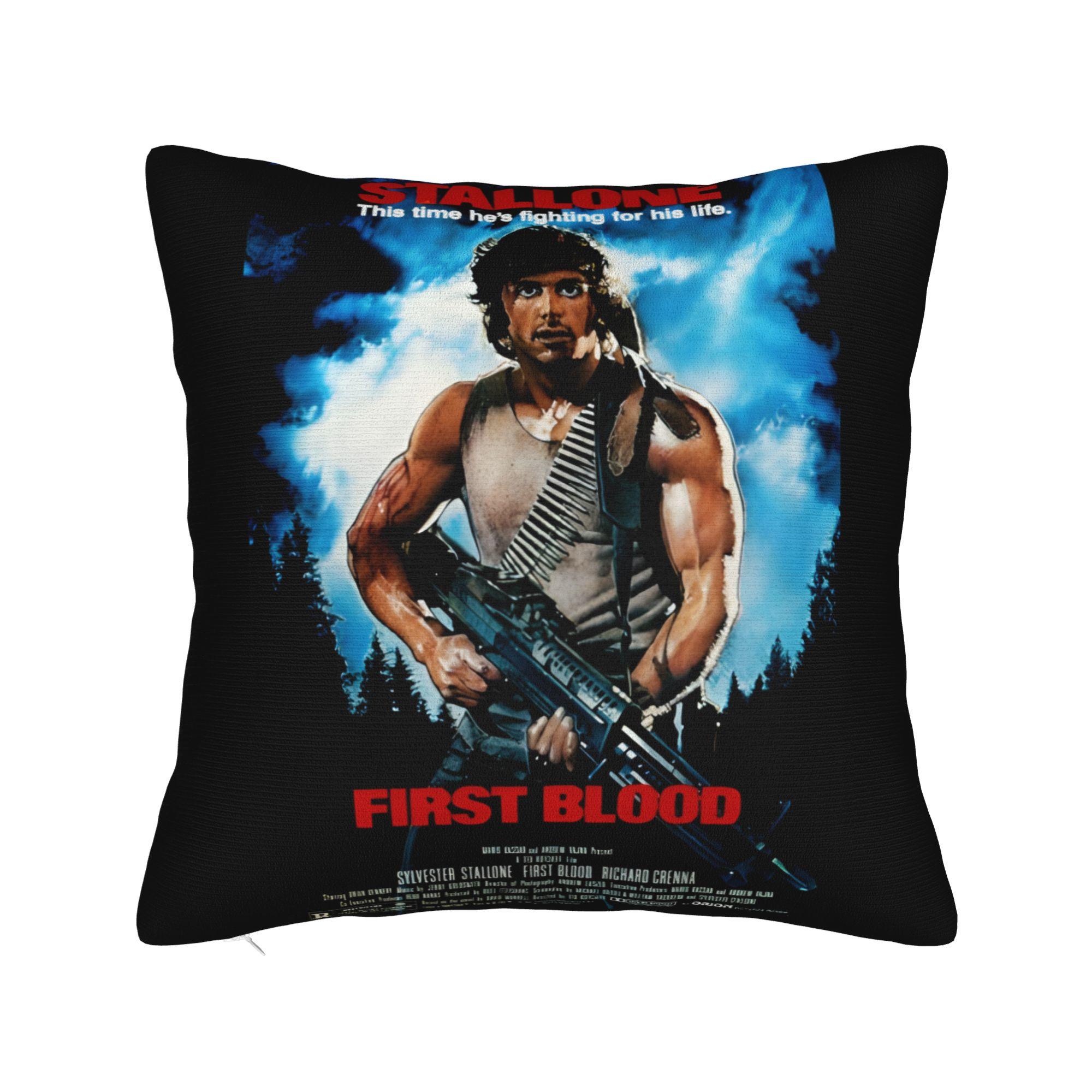 God Would Have Mercy John Rambo Wont Pillow Case Soft Pillow Cover Vintage Cushion Cover For Sofa Home Decor 30cmx30cm