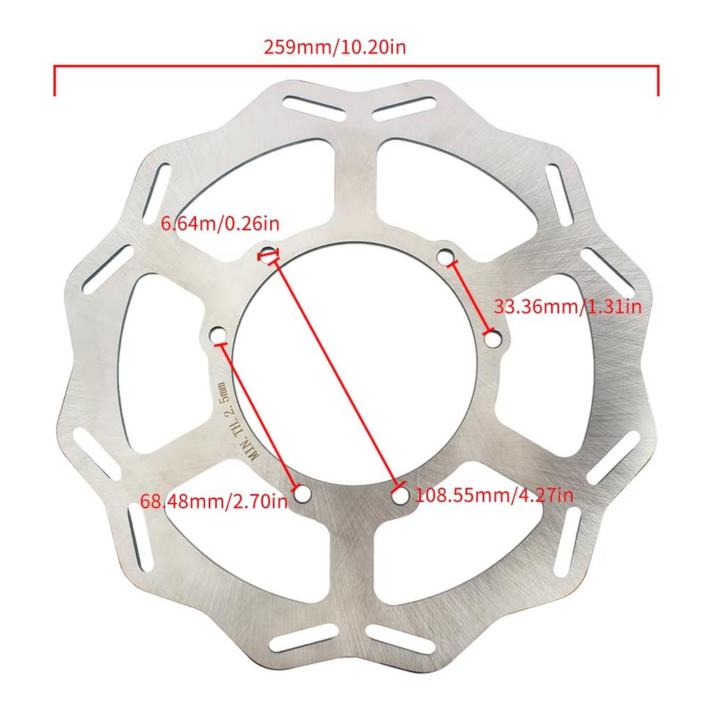 260mm Motorcycle Front Brake Disc Rotor For Honda CR 125E 125R 250E 250R CRF 250R 250X 450R 450RX 450X DirtBike Supermoto Parts