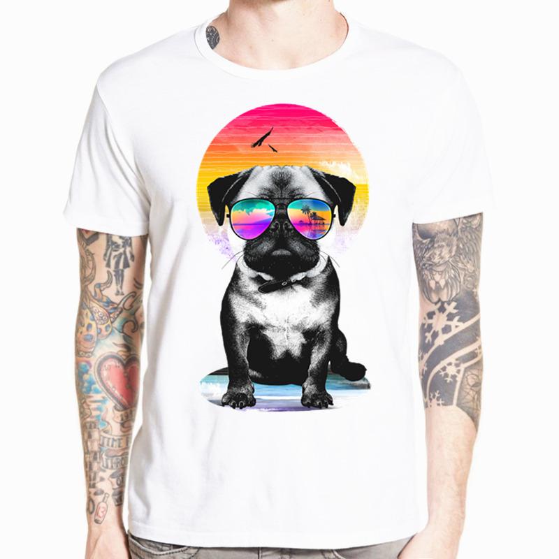 Mops Dog Life Trička Módní Krátký rukáv Unisex Trička Topy Trička Pánská a Dámská